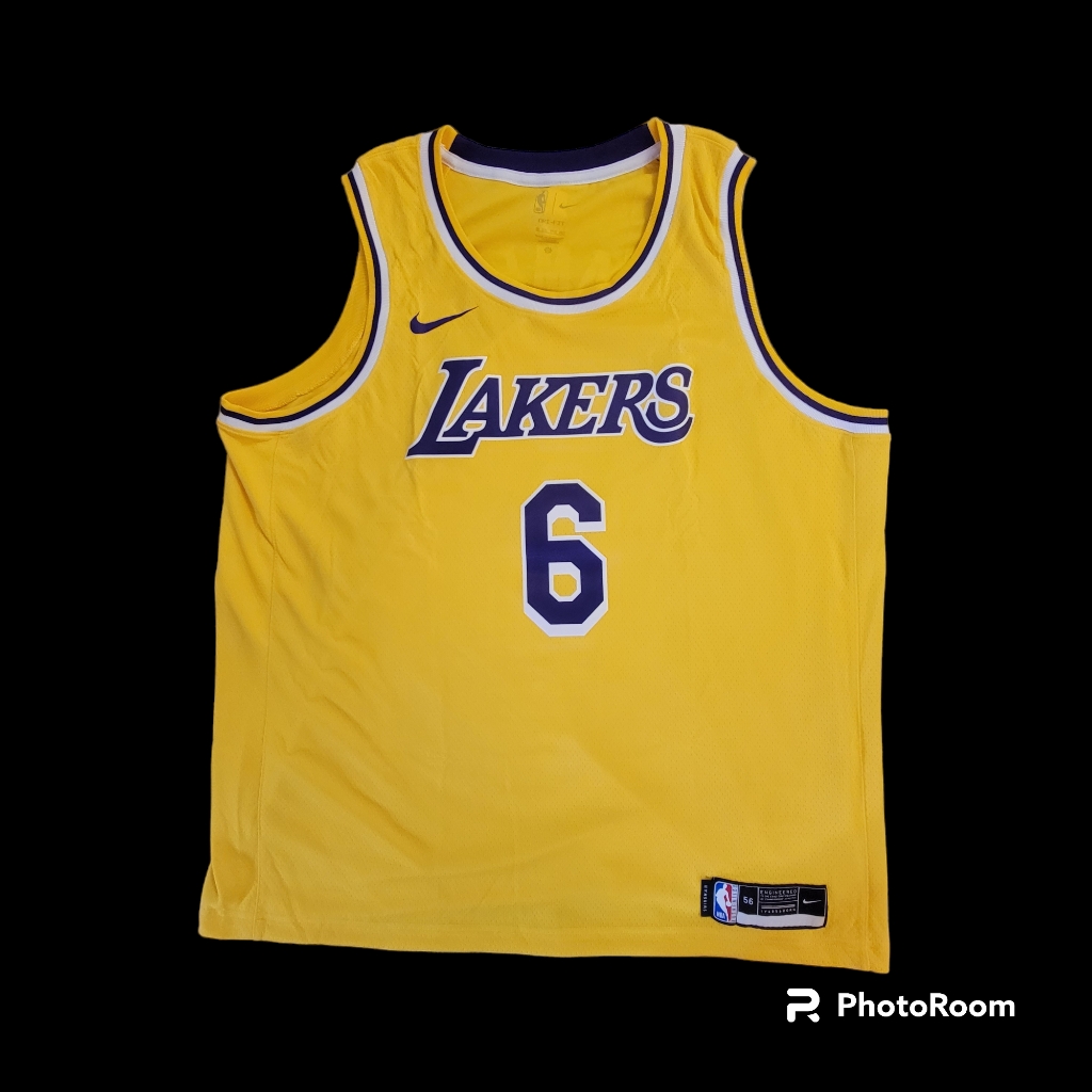 Nike Dri-Fit Swingman Lebron James Los Angeles "6" Yellow Jersey - Size Xxl & Xl